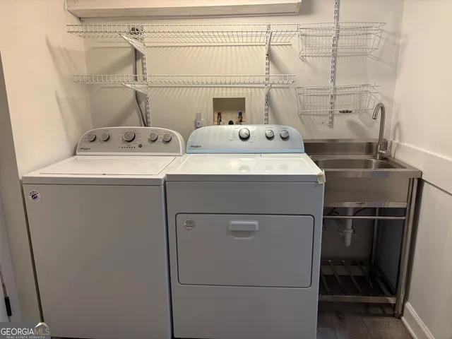 a view of wooden balcony