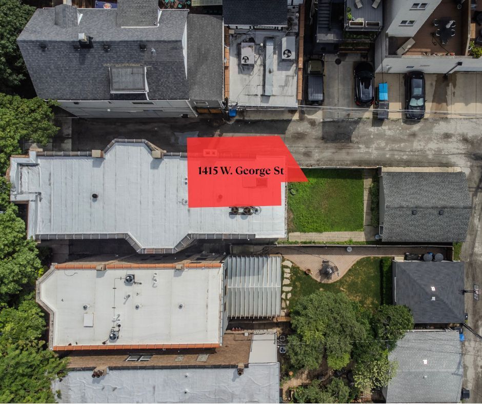 1415 West George Street Chicago, IL 60657 - Photo 35 of 35 an aerial view of residential house with outdoor space and parking