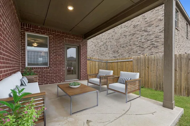 a outdoor living space with patio furniture