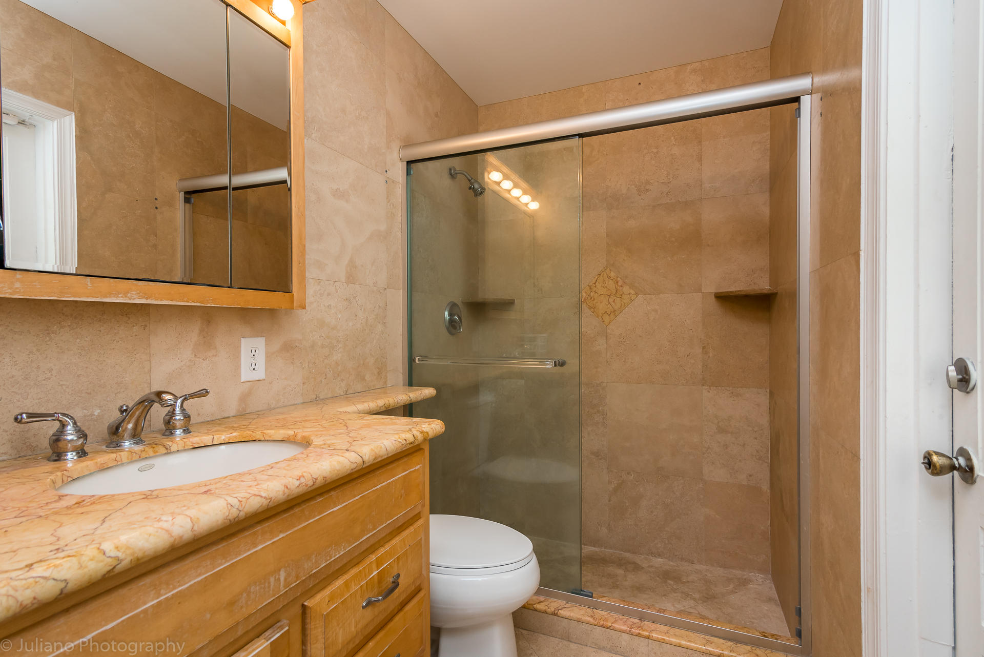 4971 Ataman Street Boca Raton, FL 33428 - Photo 8 of 27 a bathroom with a granite countertop sink toilet and shower