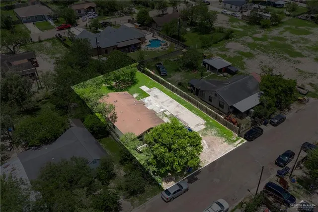 an aerial view of garden