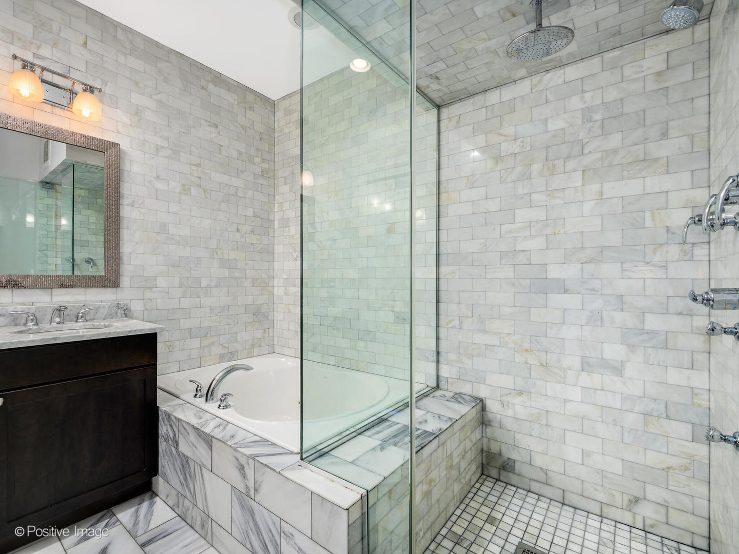 33 North Morgan Street, Unit PH Chicago, IL 60607 - Photo 12 of 24 a bathroom with a bathtub and shower