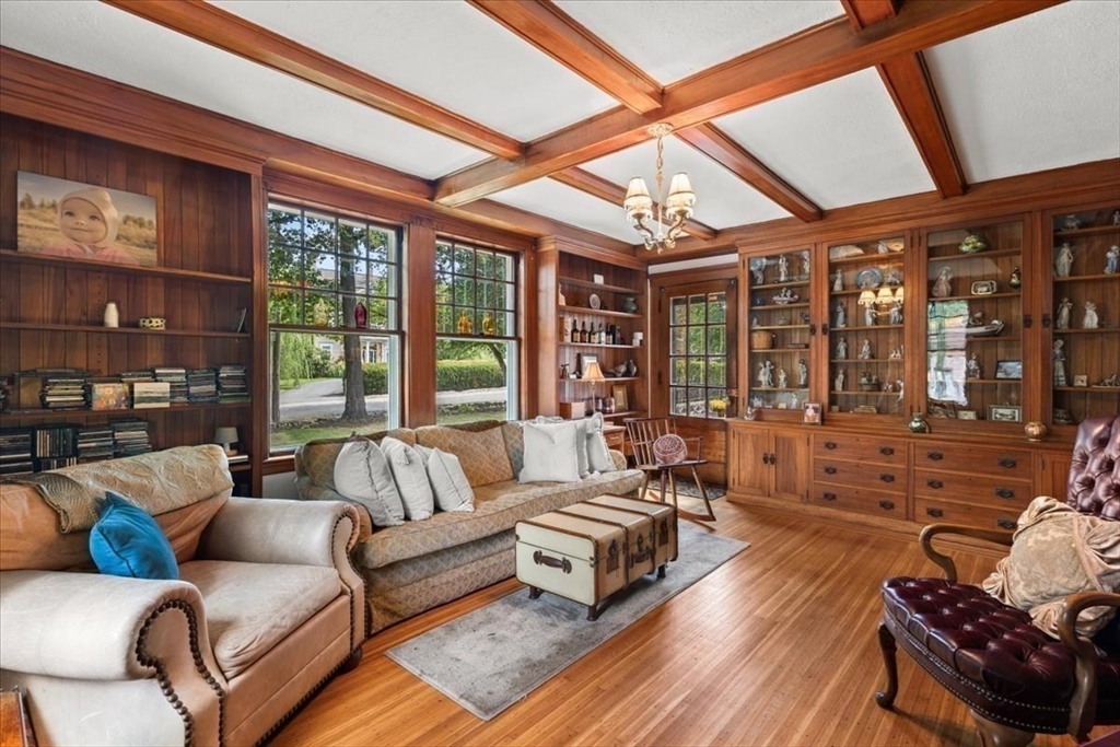 155 Mt Vernon Street Dedham, MA 02026 - Photo 15 of 50 a living room with furniture ceiling fan and a large window