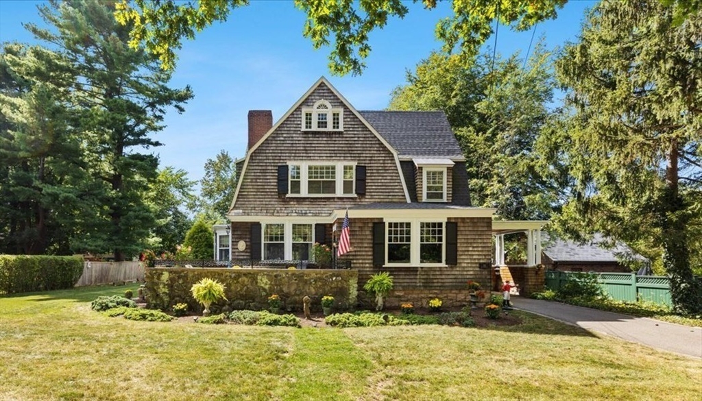 155 Mt Vernon Street Dedham, MA 02026 - Photo 3 of 50 a front view of a house with a yard