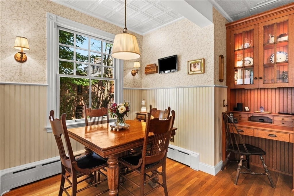 155 Mt Vernon Street Dedham, MA 02026 - Photo 31 of 50 a view of a dining room with furniture window and outside view