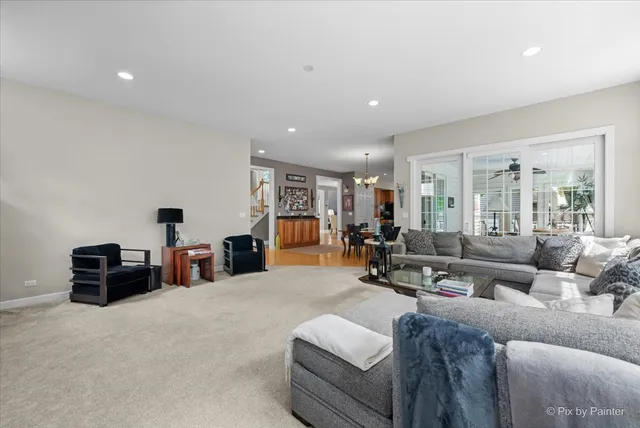 a living room with furniture and a couch