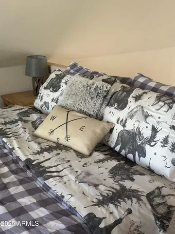 a view of outdoor space with signage and flags