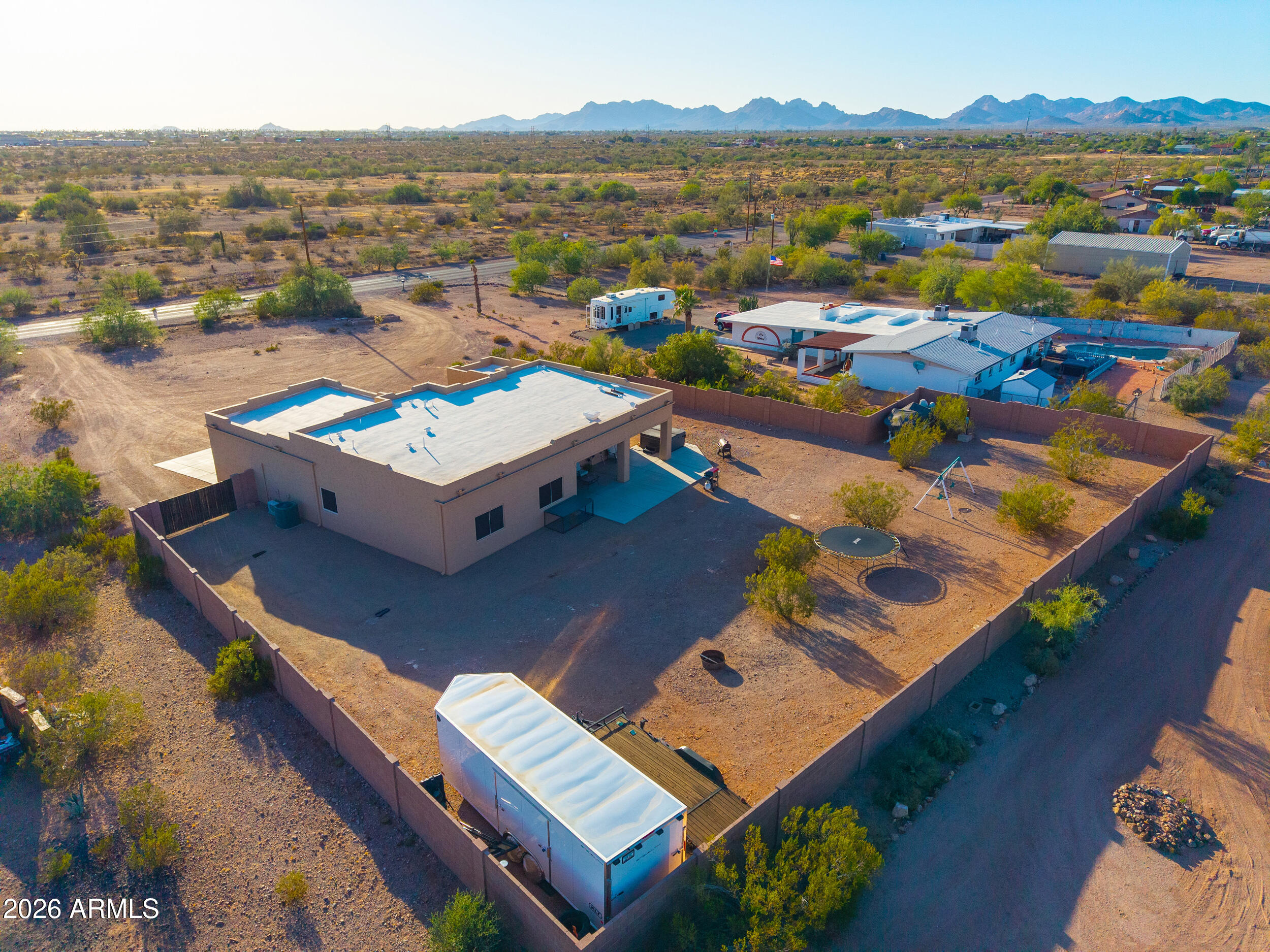 1487 South Mountain View Road Apache Junction, AZ 85119 - Photo 46 of 60 an aerial view of a house with a ocean view