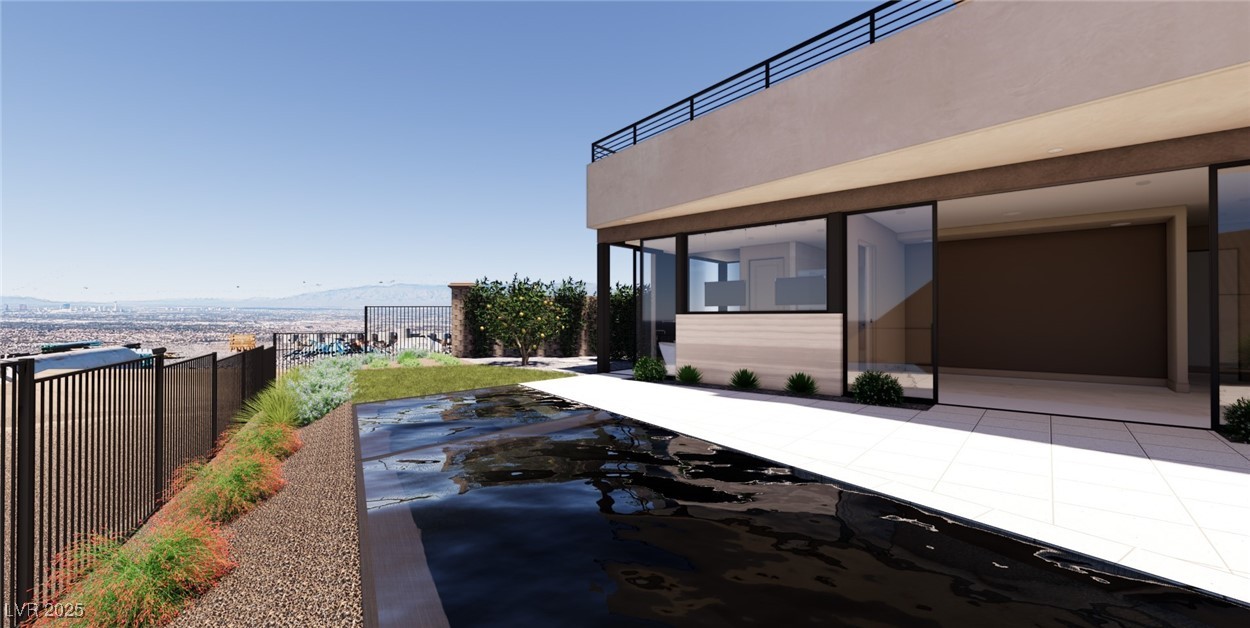 555 Grand Rim Drive Henderson, NV 89012 - Photo 9 of 20 (Virtual Rendering) Exterior patio and pool with view.