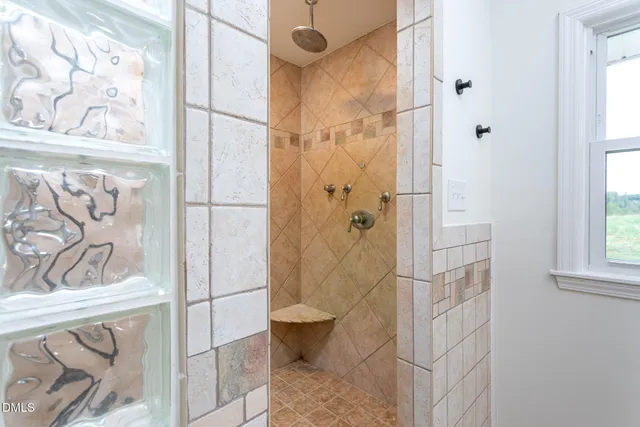 a bathroom with a shower