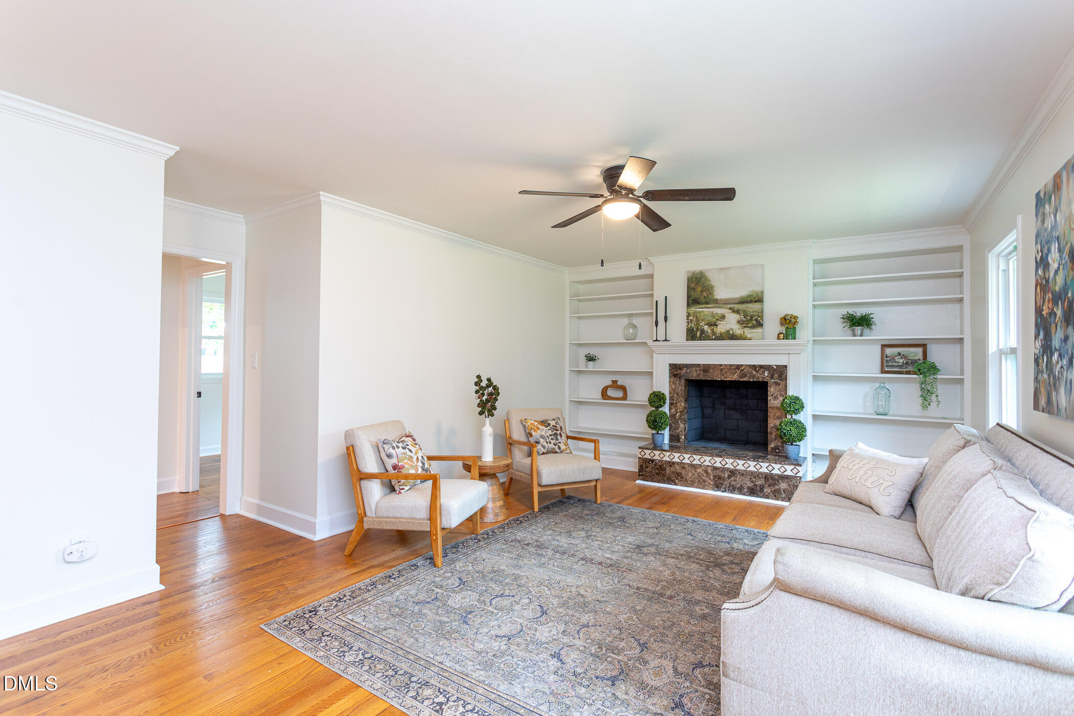 641 Rocky Ford Road Louisburg, NC 27549 - Photo 7 of 40 a living room with furniture and a fireplace