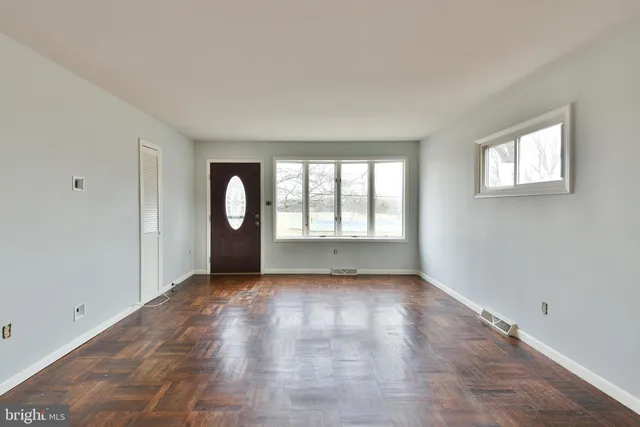 a view of a room that has a window