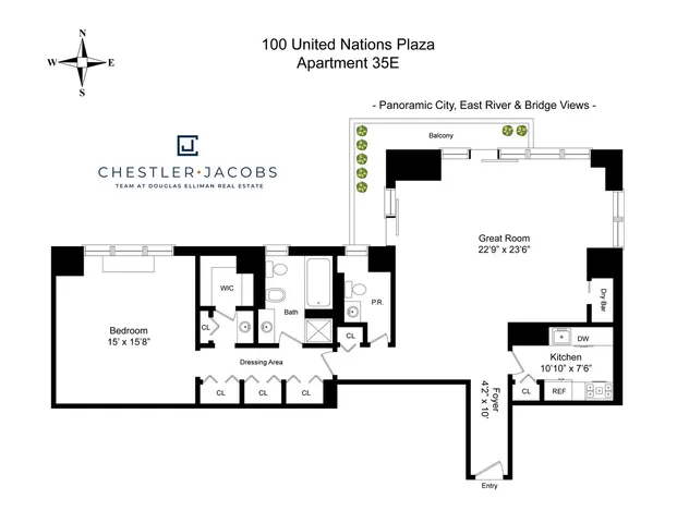 a view of a city from a balcony