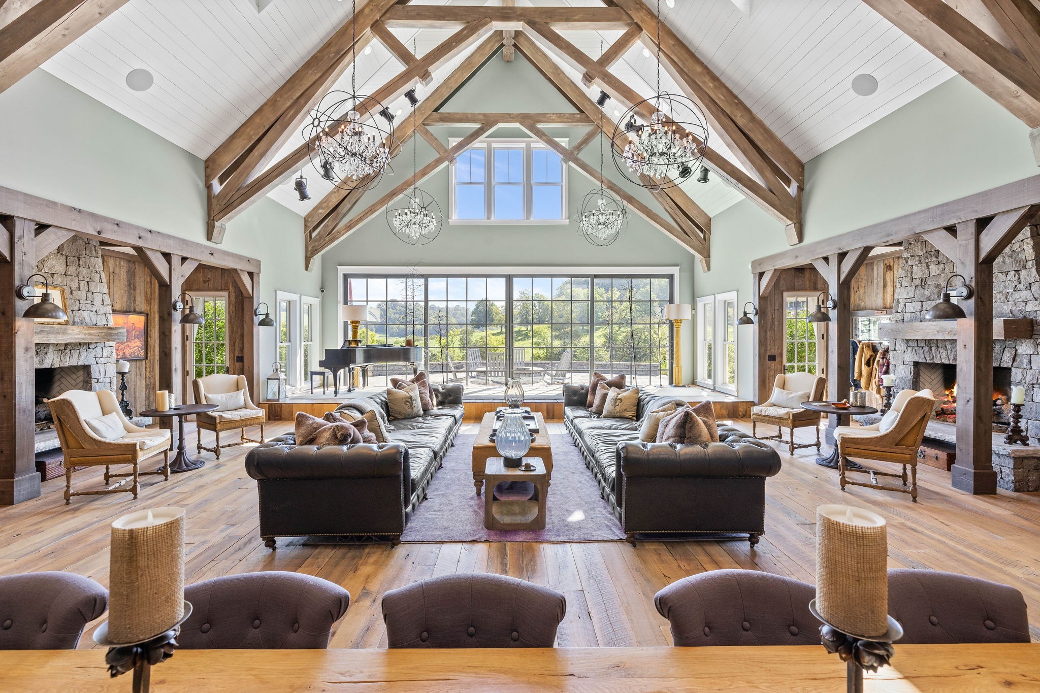 3385 Bailey Road Franklin, TN 37064 - Photo 49 of 56 a living room with furniture chandelier and a large window