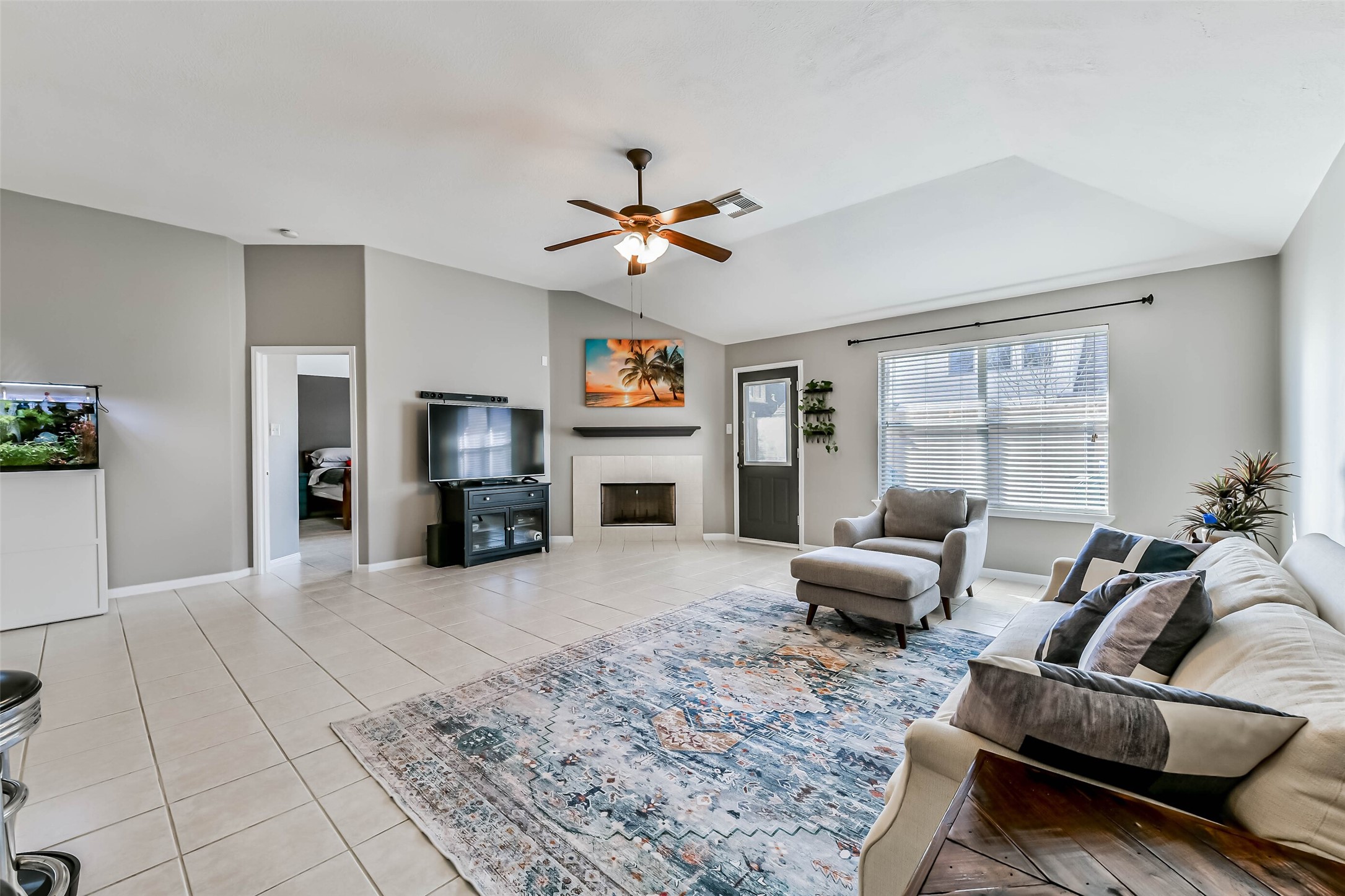 5114 Spring Oak Drive Pasadena, TX 77505 - Photo 12 of 25 a living room with furniture and a fireplace