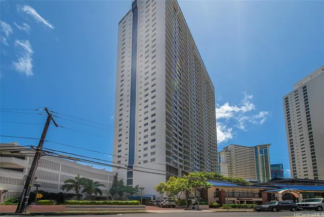 a view of a tall building