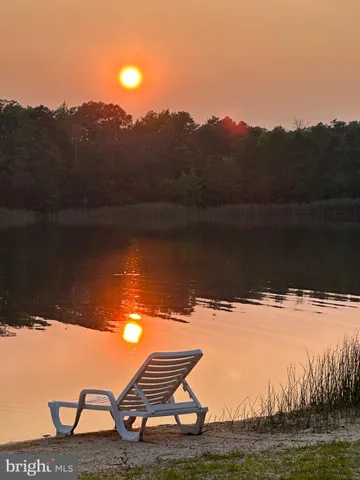 a view of a lake from a yard