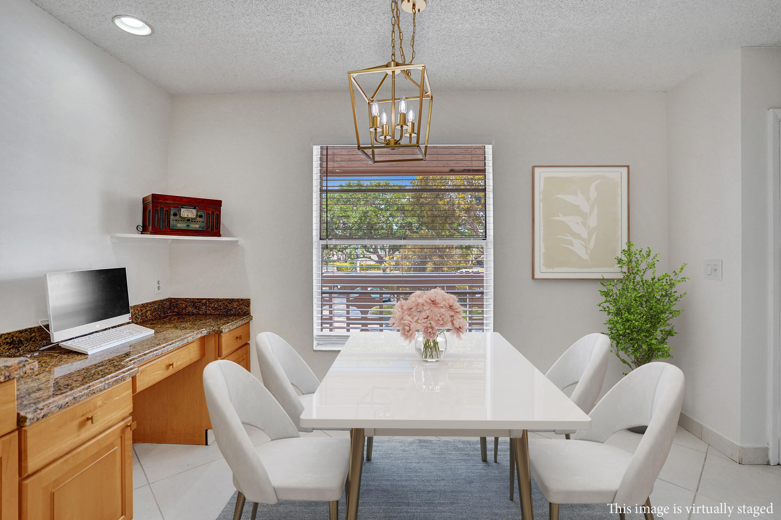 1260 Northwest 20th Avenue, Unit 203 Delray Beach, FL 33445 - Photo 21 of 48 Kitchen Virtually Staged Table Set