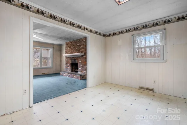 a view of a livingroom with a fireplace