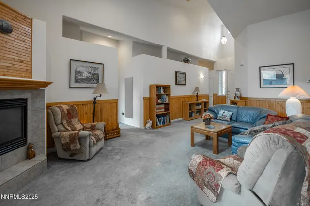 a living room with furniture and a couch