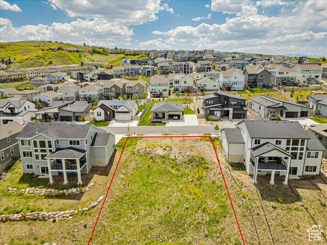 14673 South Ravine Rock Way East, Unit 720 Draper, UT 84020 - Photo 8 of 15 Aerial view of residential area with property boundaries highlighted