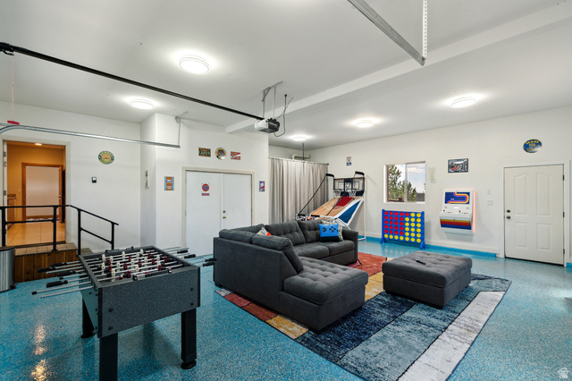 755 South Zion Ridge Drive Orderville, UT 84758 - Photo 81 of 84 Game room featuring speckled floor and a garage