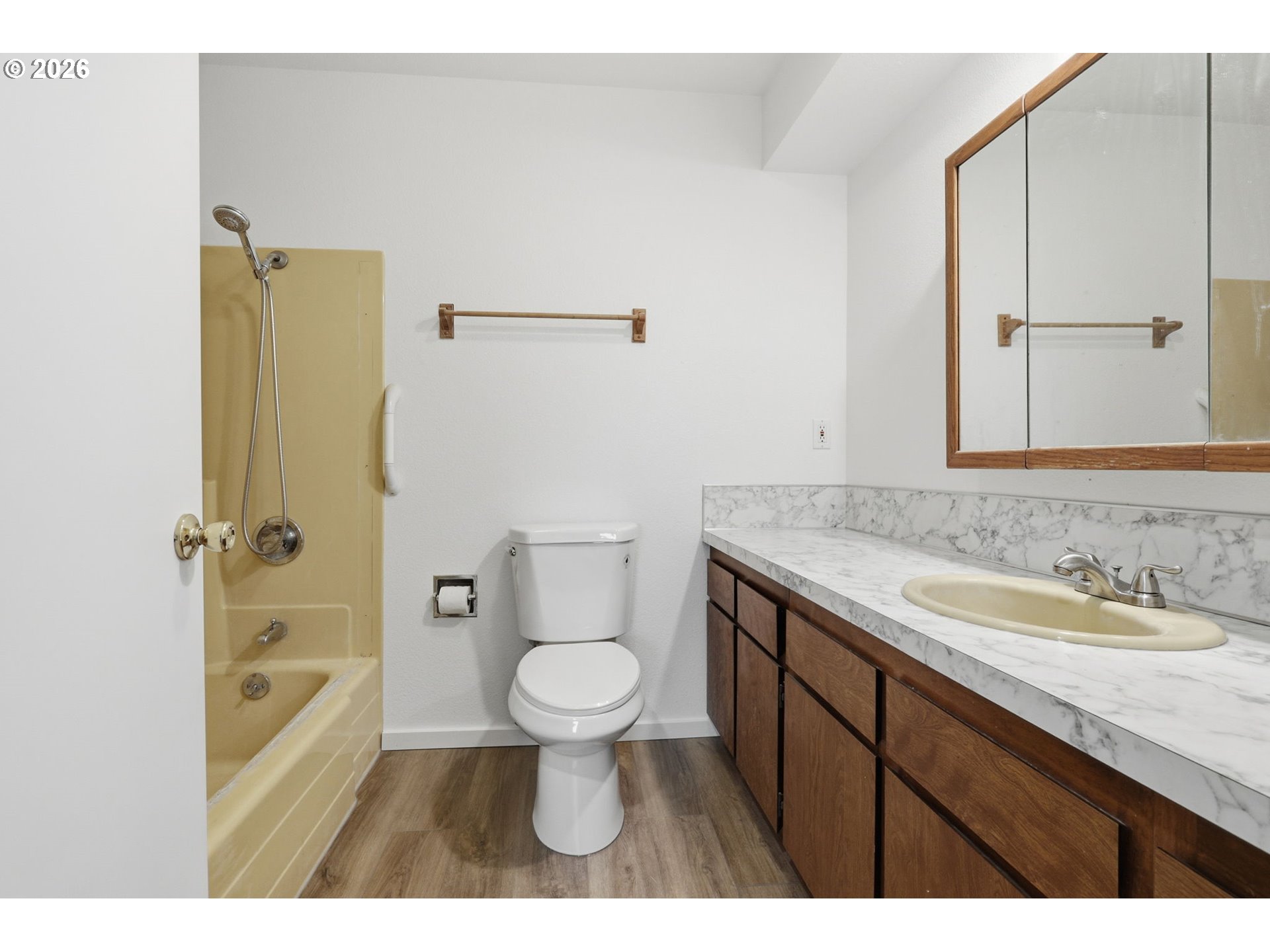 52890 Northwest 7th Street Scappoose, OR 97056 - Photo 22 of 48 a bathroom with a sink toilet a shower and a mirror