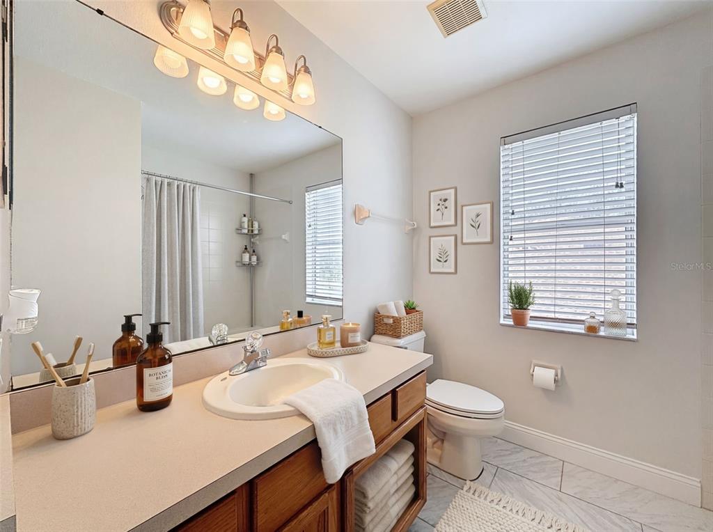 3311 Sisal Loop Wesley Chapel, FL 33544 - Photo 44 of 85 a bathroom with a sink a toilet and a mirror