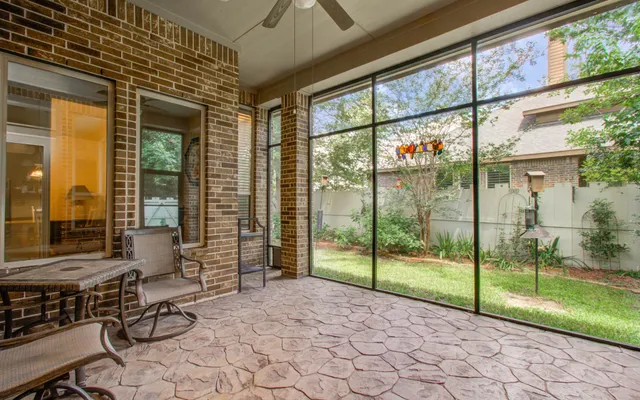 a view of outdoor space with seating area