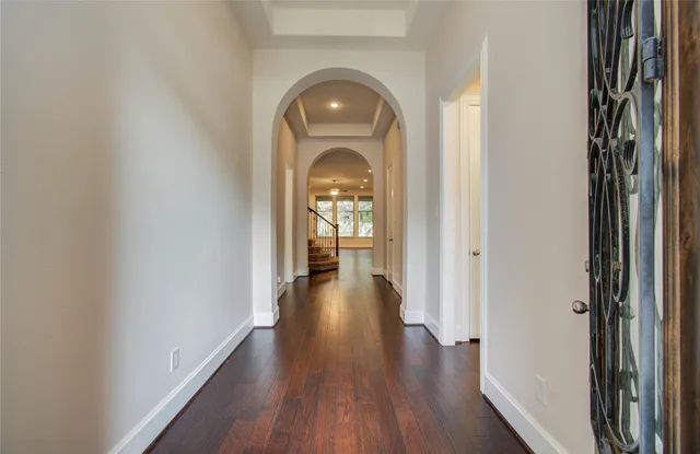 a view of livingroom with wooden floor