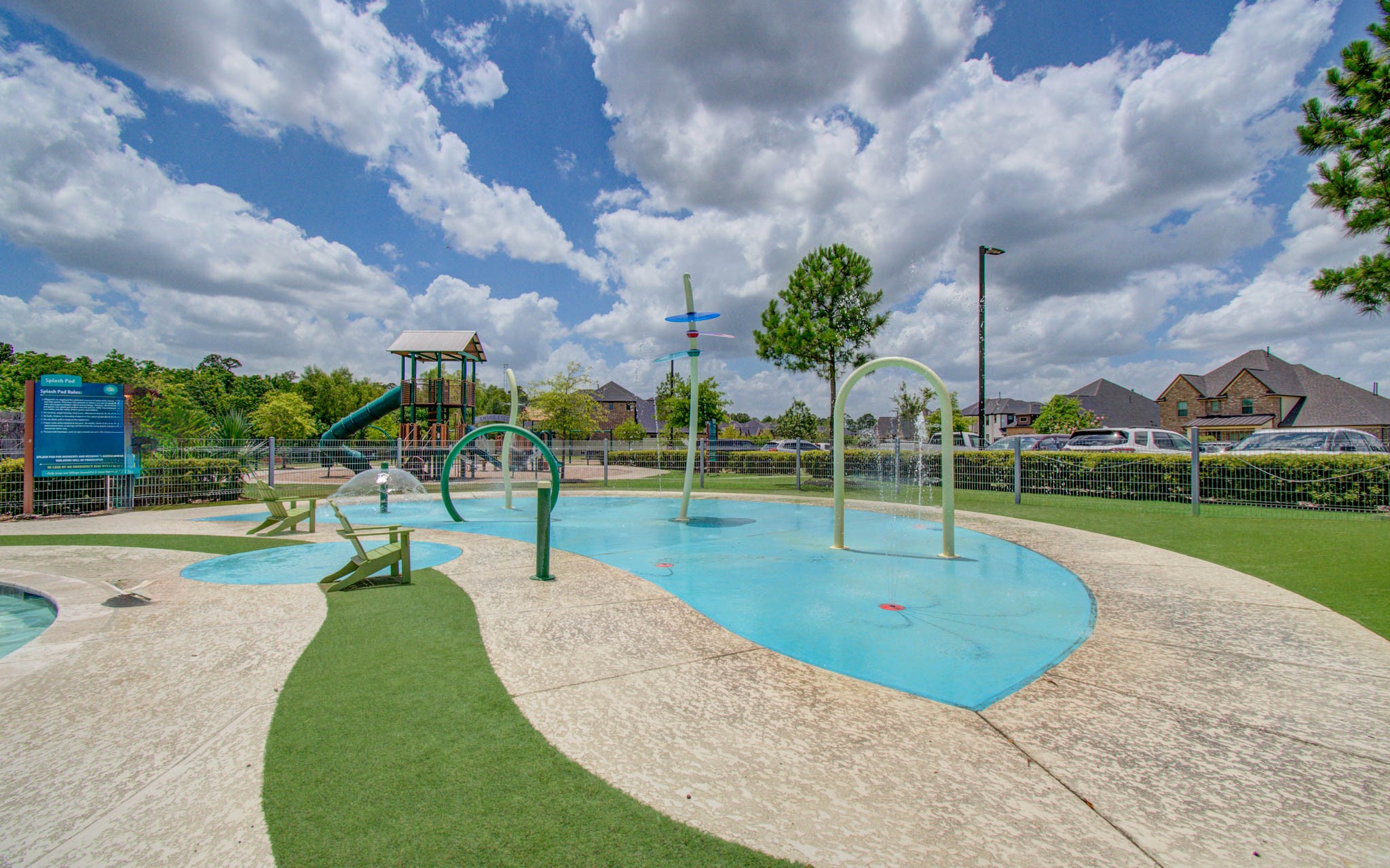 10202 South Goshawk Trail Conroe, TX 77385 - Photo 44 of 50 41 / 49
Community amenities include swimming pools, a splash pad, walking trails, parks, a clubhouse, ponds, and more!