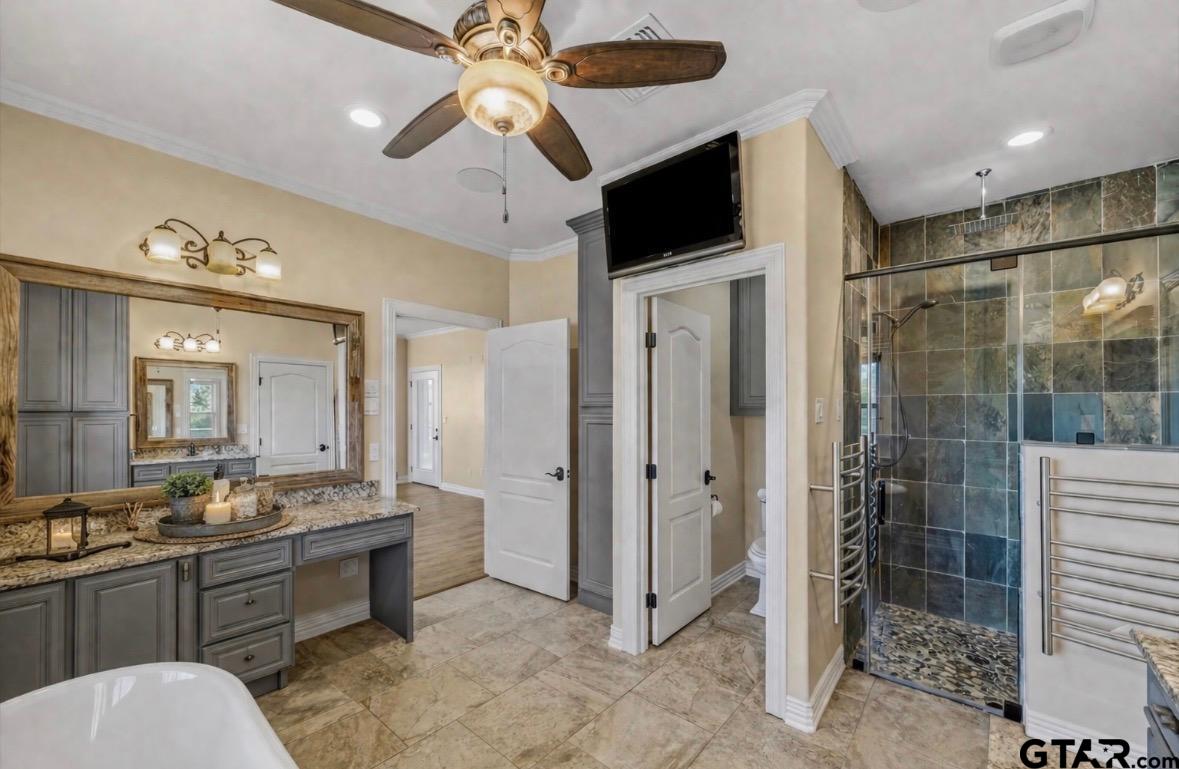 14740 Fm 1255 Canton, TX 75103 - Photo 8 of 40 a bathroom with a double vanity sink mirror and shower