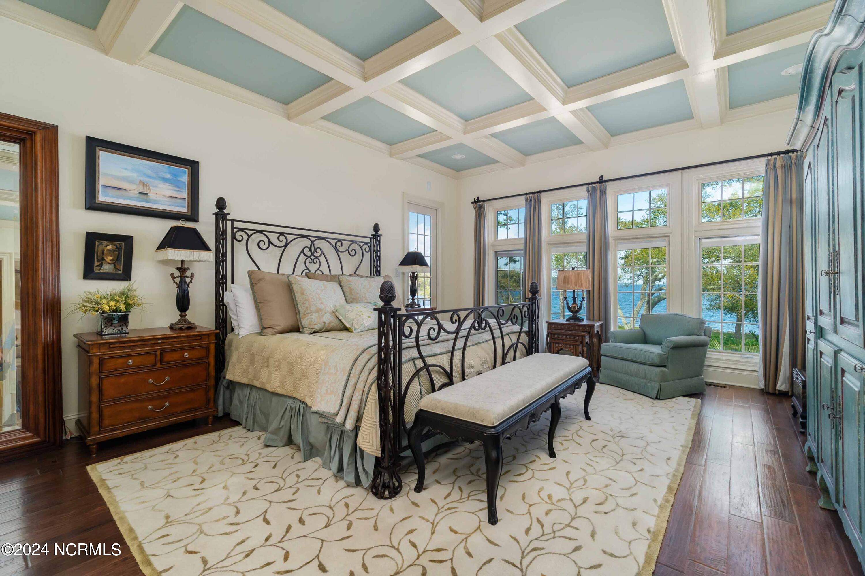 6054 Dolphin Road Oriental, NC 28571 - Photo 35 of 76 Master Suite with Coffered Ceiling