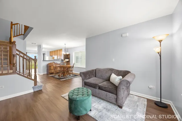 a living room with furniture and a couch