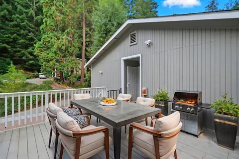 a view of wooden deck