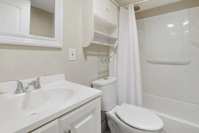 a view of a garden with a slide