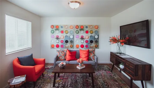 a room with furniture and window