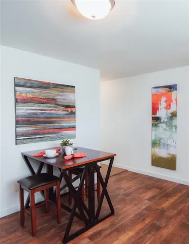a table and chairs in a room