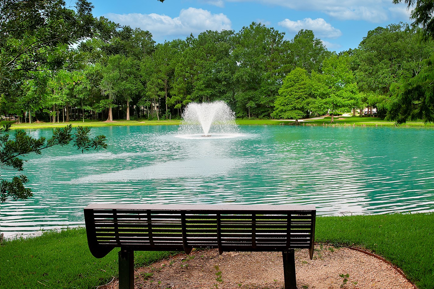 7 Sovereign Way Conroe, TX 77384 - Photo 45 of 47 a view of a wooden floor and a lake view