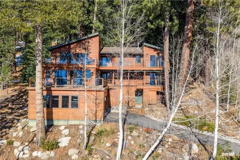 a view of a city with lush green forest
