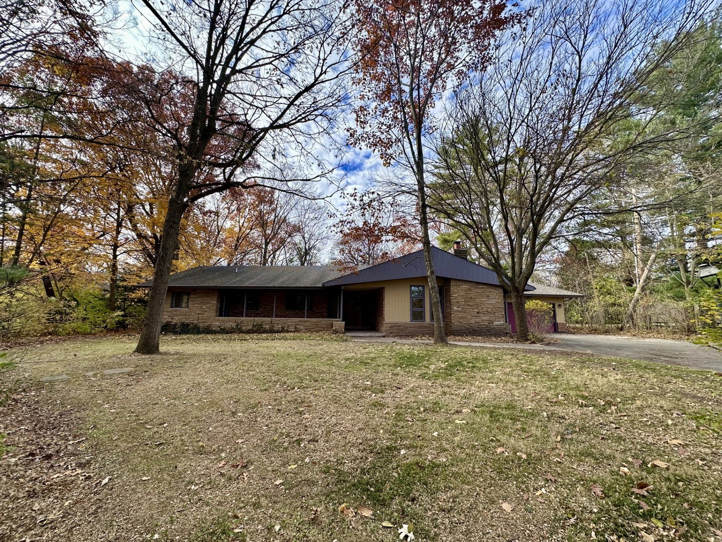 a house with trees in front of it