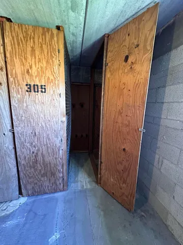 a view of a door with wooden door