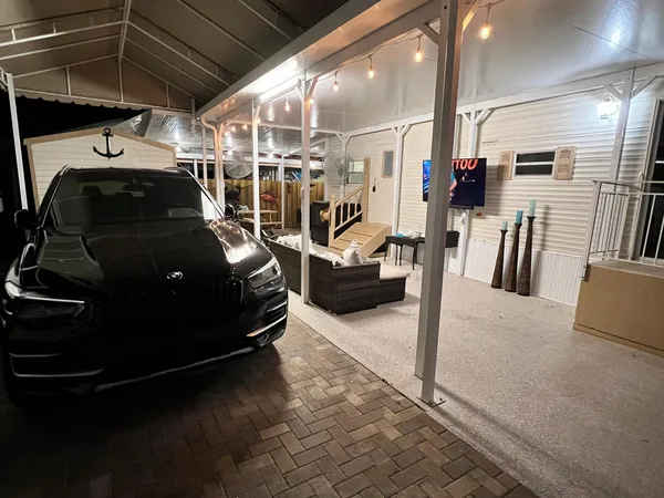 a car parked in garage