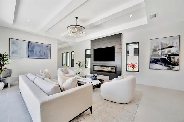 a living room with furniture