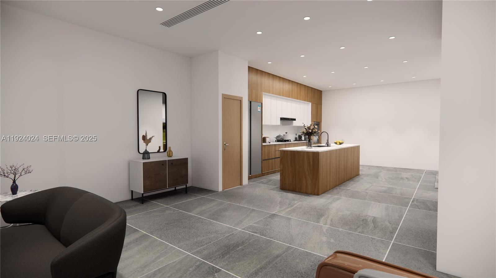 1105 Southwest 22nd Terrace Miami, FL 33129 - Photo 18 of 56 a living room with a couch and a view of kitchen