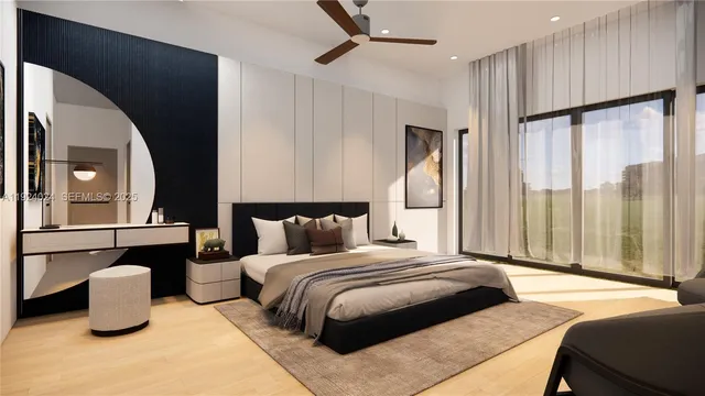 a view of an empty room with glass door