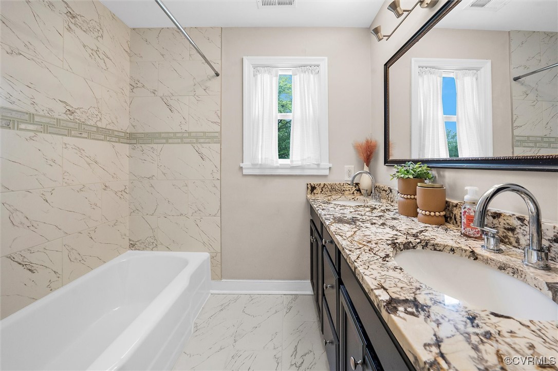 4444 Cogbill Road Richmond, VA 23234 - Photo 21 of 32 Full bathroom with marble finish floors, double va
