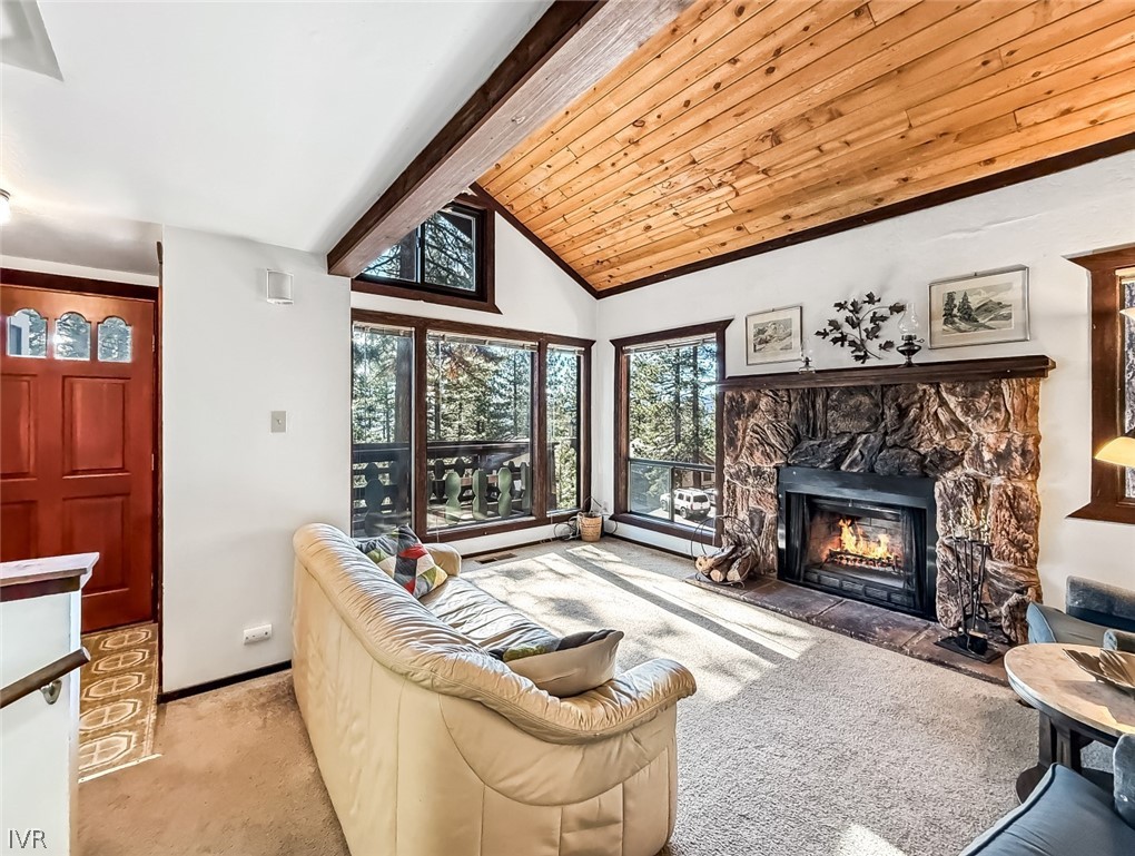 1117 Lucerne Way Incline Village, NV 89451 - Photo 16 of 36 Living with wood burning fireplace