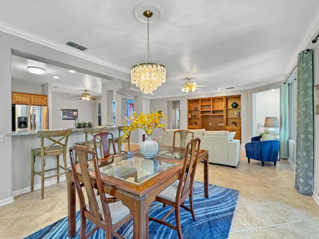 a view of a dining room and livingroom view