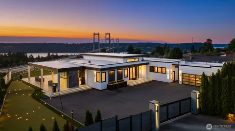 a view of a house with roof deck